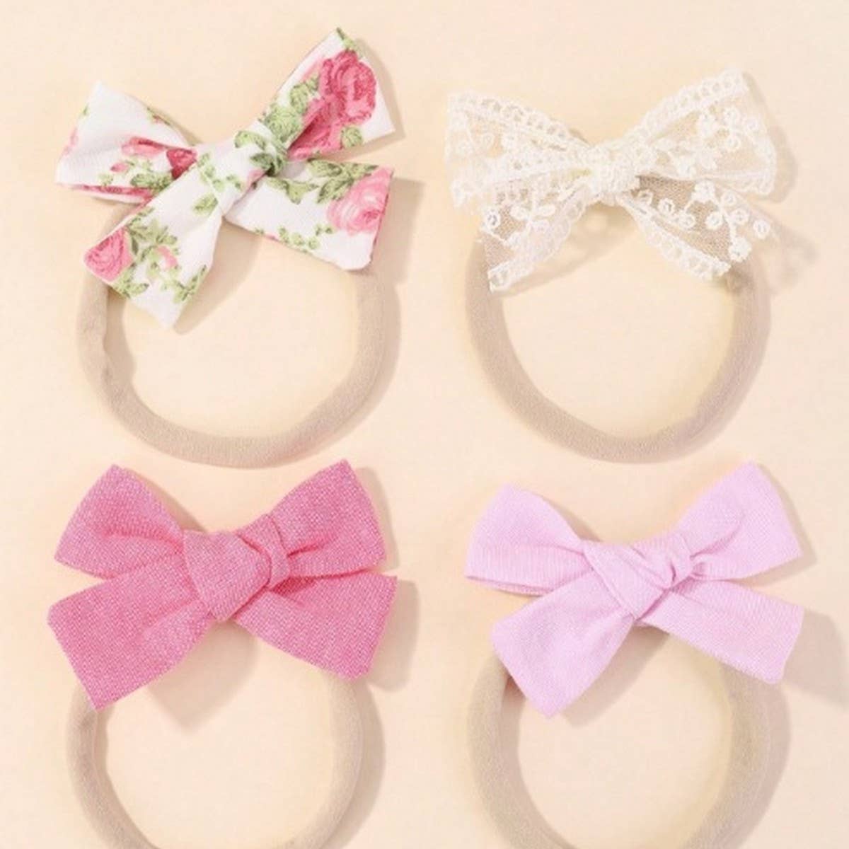 Baby Nylon Bow Headband Set ??Soft & No Mark_CWAHA6748