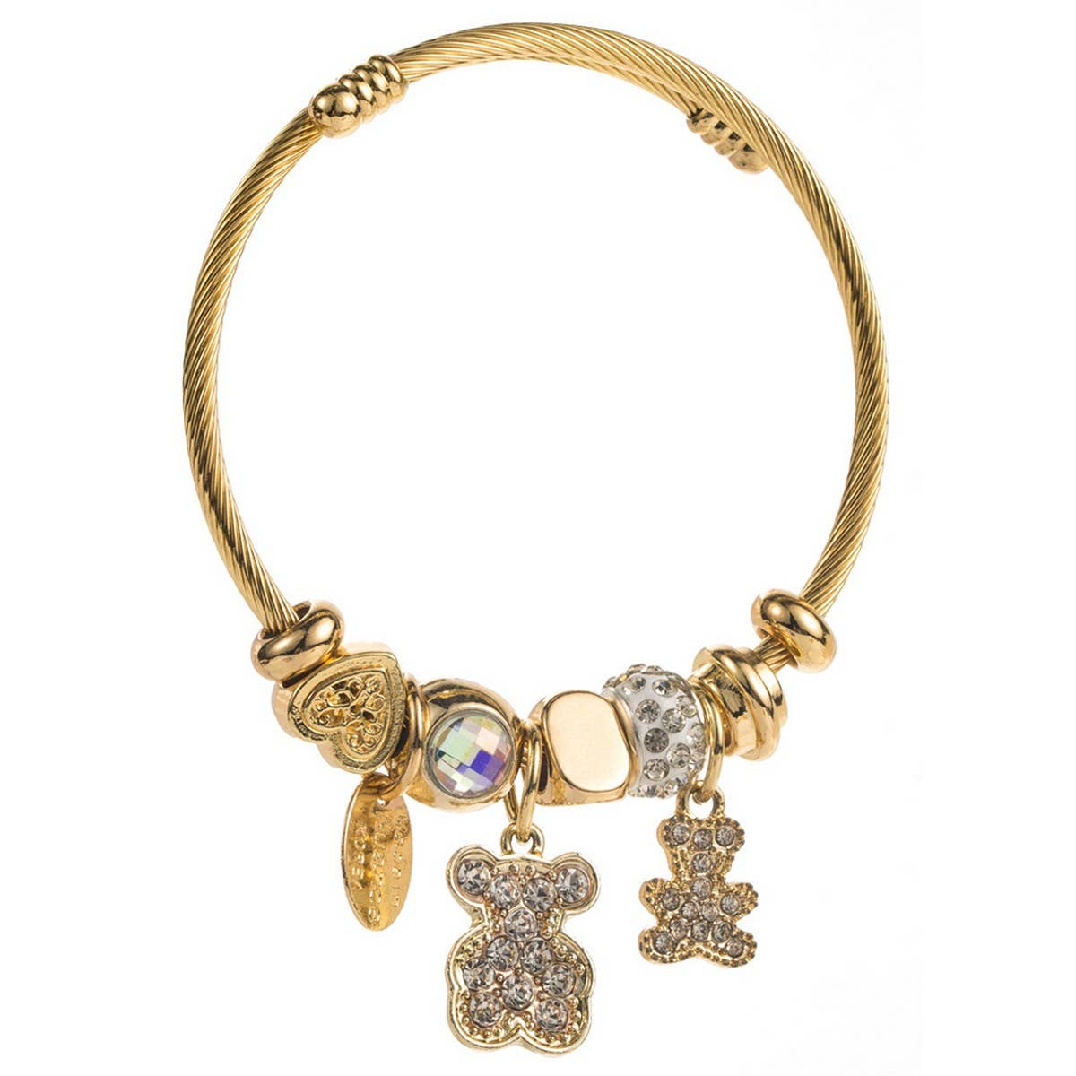 Bear Butterfly Swan Charm Couple Bracelet_CWMM8497