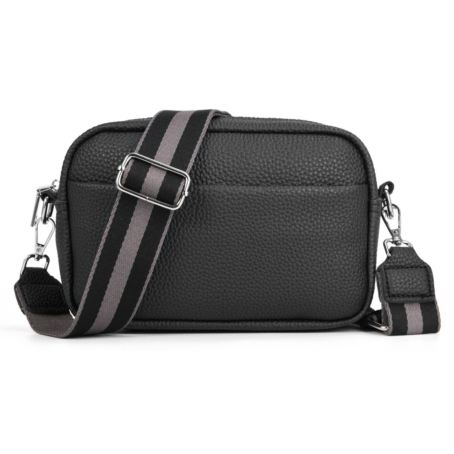 Solid-colored PU leather crossbody bag