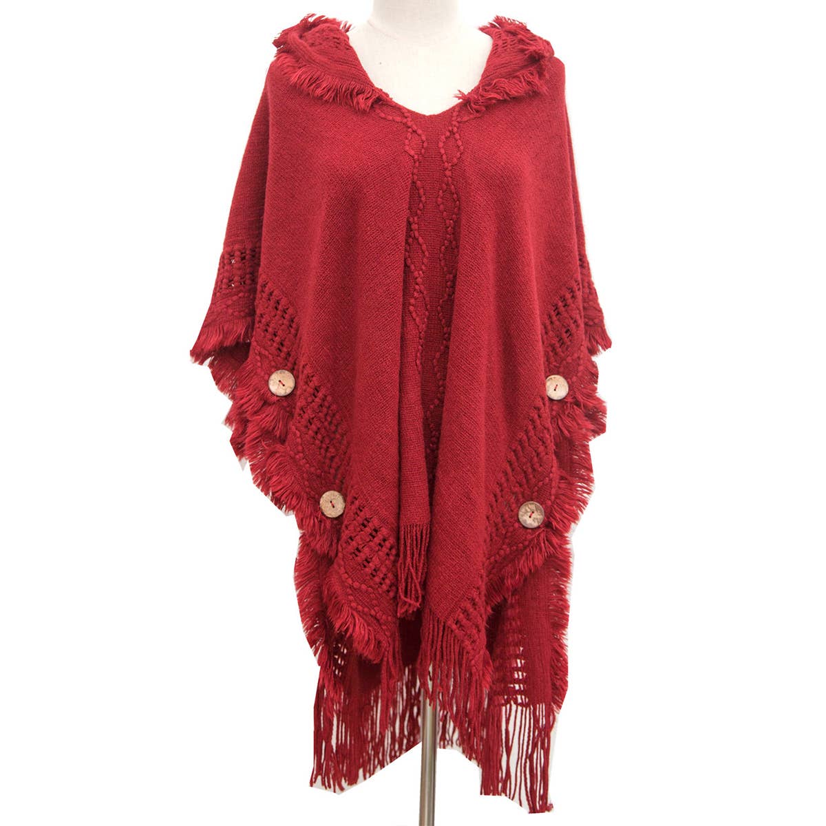 WOMEN PONCHO SWEATER COZY  CAPE WITH HOOD