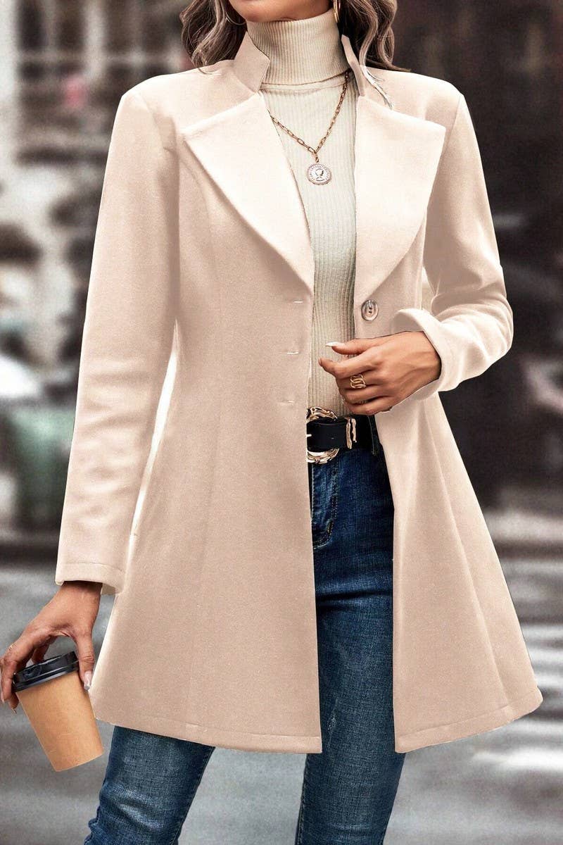 CWOCO00200_SOLID COLOR SLIM FIT LAPEL COAT