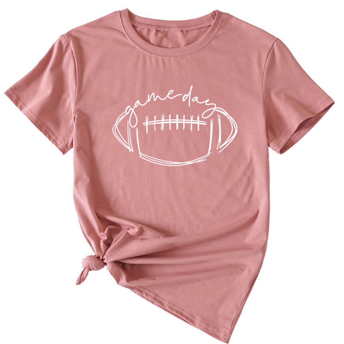 Women??¢s Casual Tee with Fun Football Print_CWDSD8368