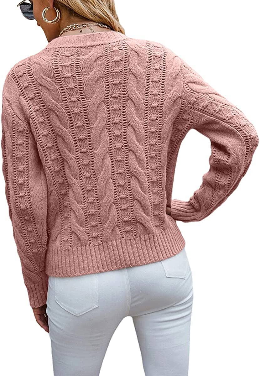 CWOSWL0815_ Long Sleeve Loose Neck Pullover Sweater