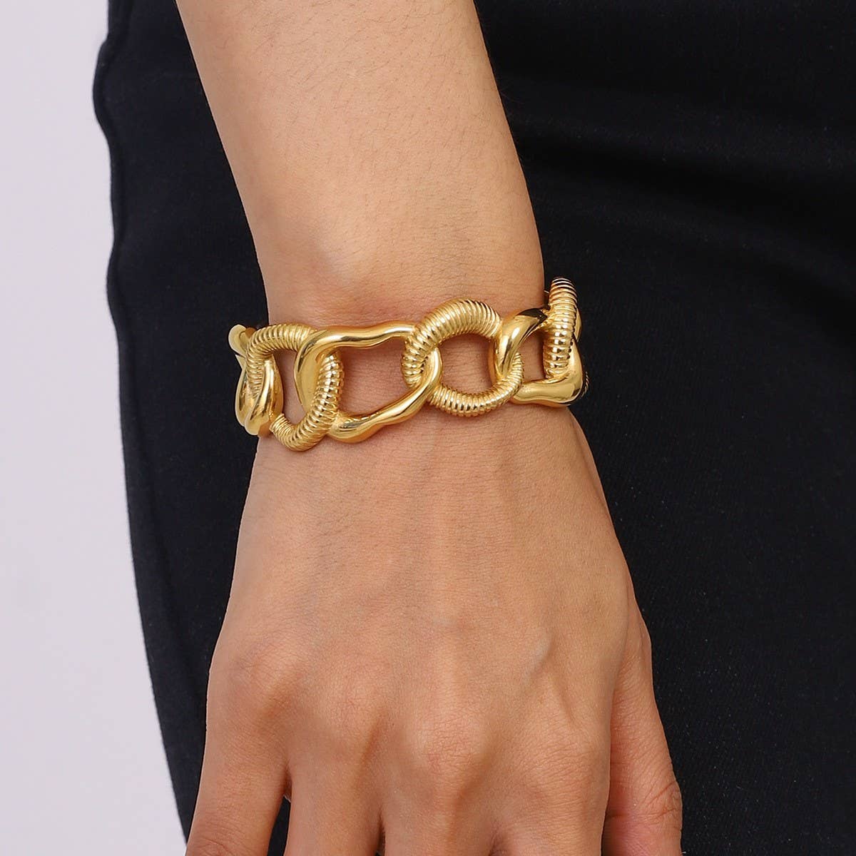 Irregular Chain 18K Gold Stainless Steel Bracelet