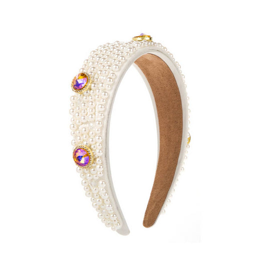 FASHION WIDE-BRIMMED RHINESTONE PEARL HEADBAND_CWAHA2131