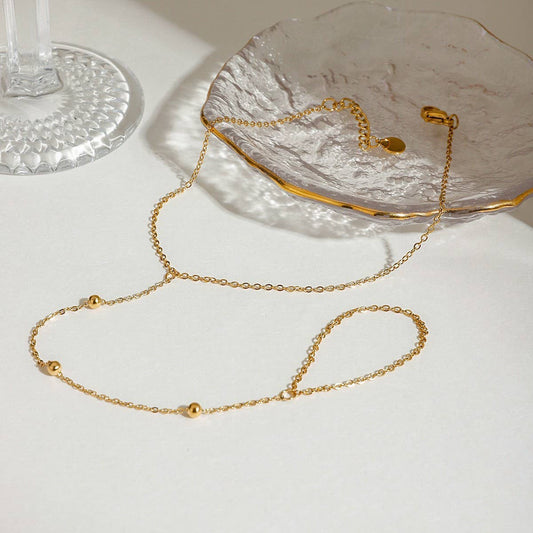 18K Gold Beaded Toe & Anklet Chain, Stainless_CWAJE4750