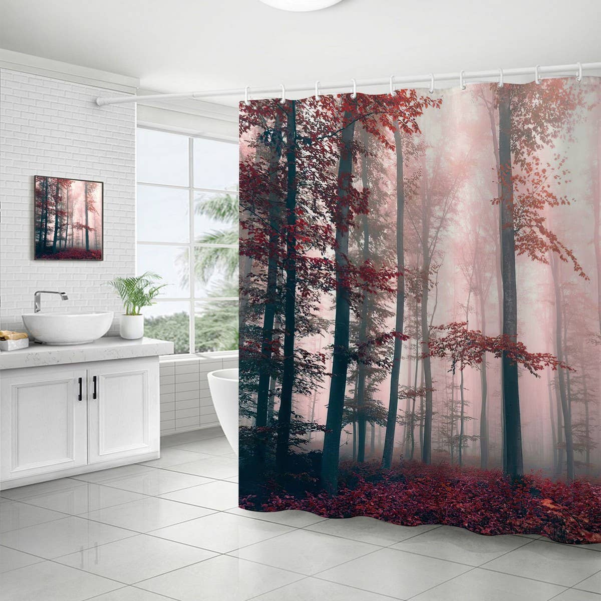 FOREST DIGITAL PRINTING SHOWER CURTAIN