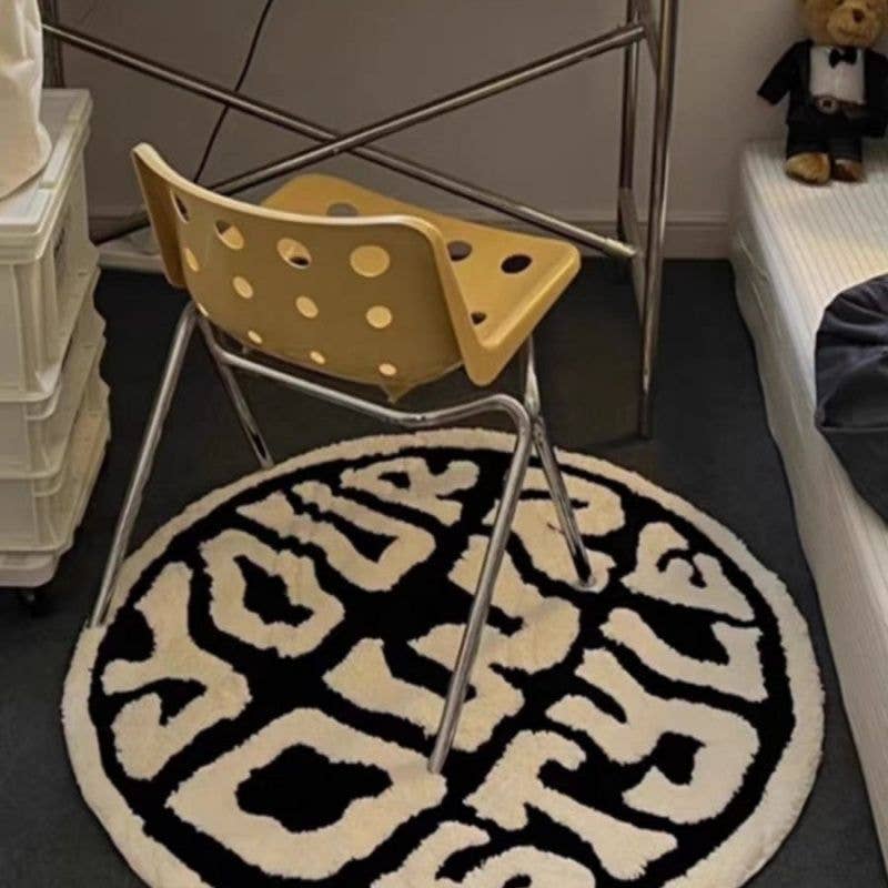 Thick Round Wabi-Sabi Rug for Bedroom & Chair