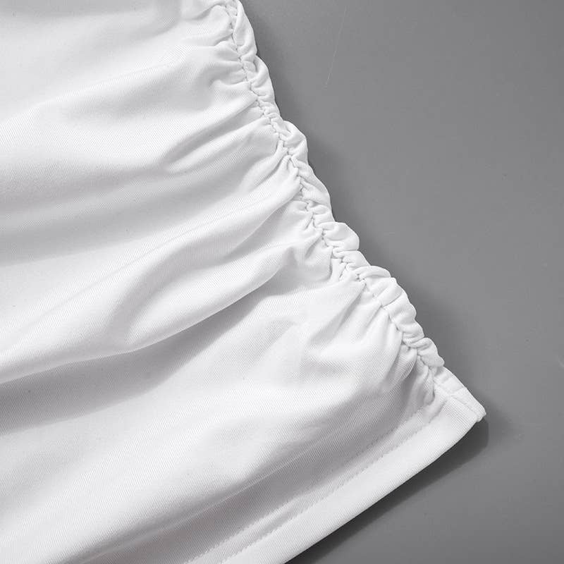 Solid One-Shoulder Asymmetrical Cropped Top