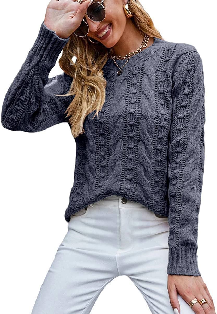 CWOSWL0815_ Long Sleeve Loose Neck Pullover Sweater