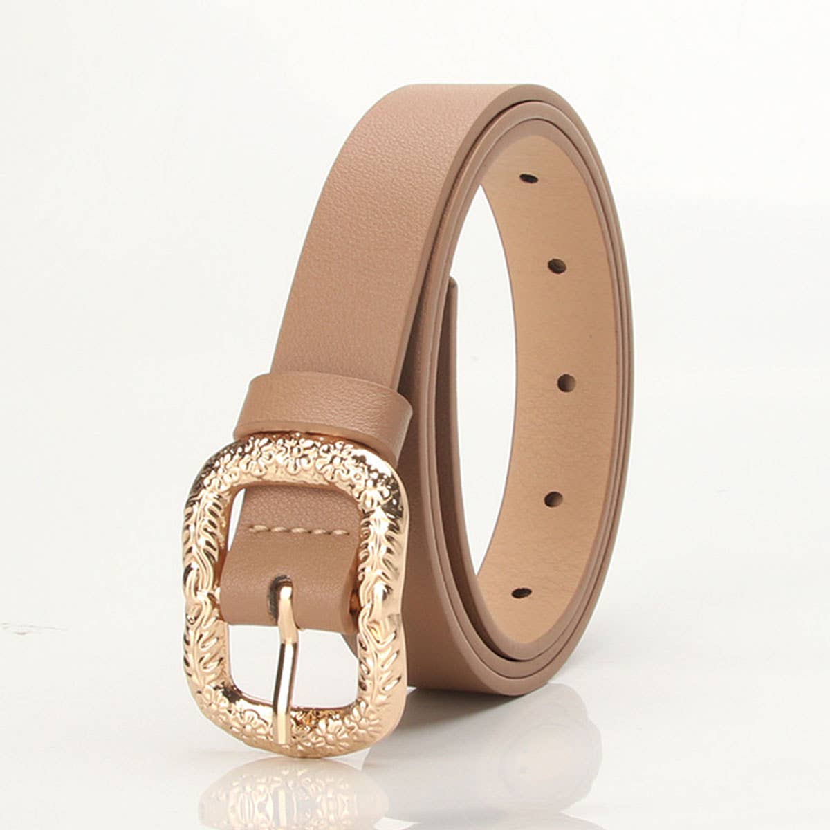 Carved metal buckle personalized fashionable belt
