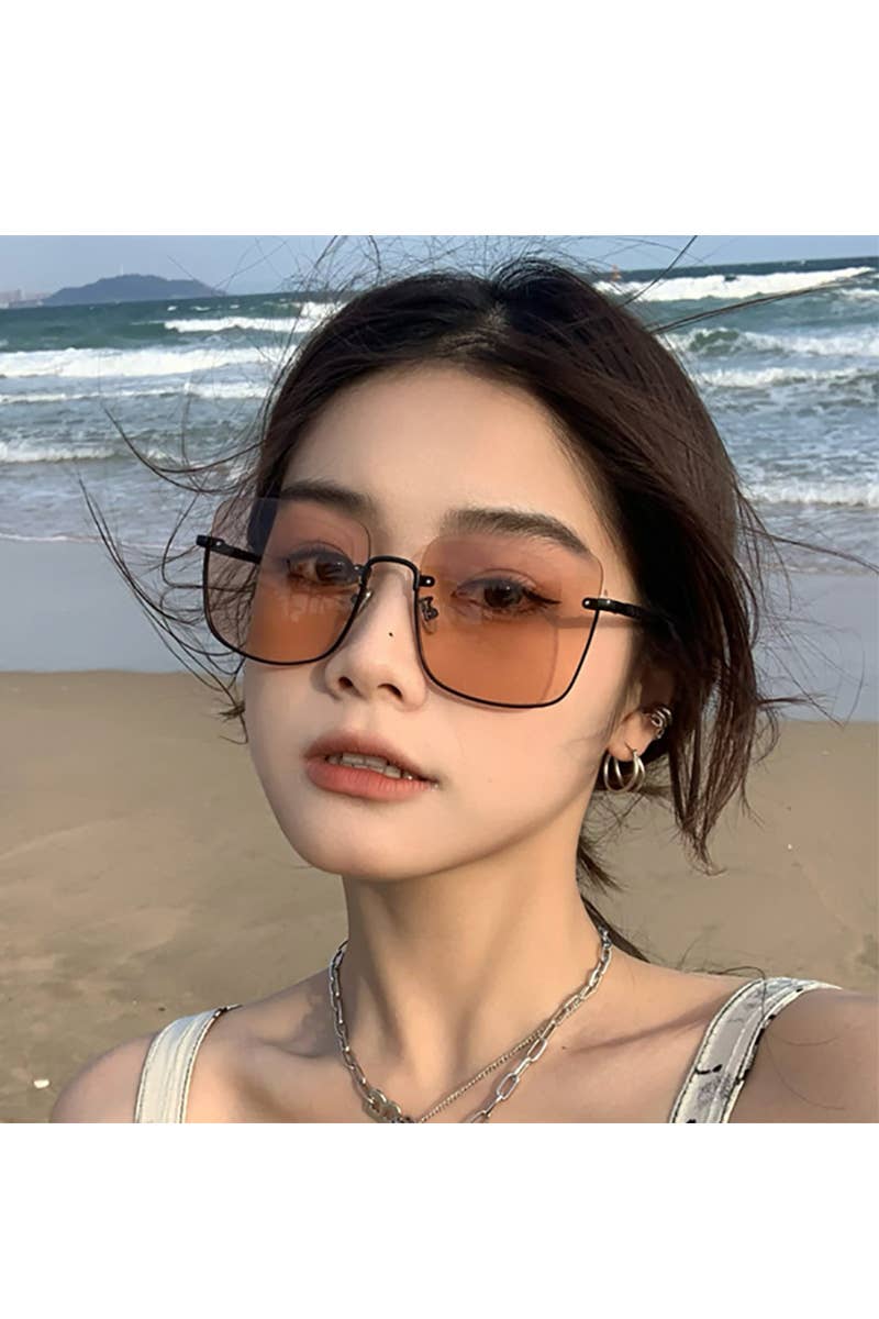 HALF FRAME SQUARE FASHION SUNGLASSES