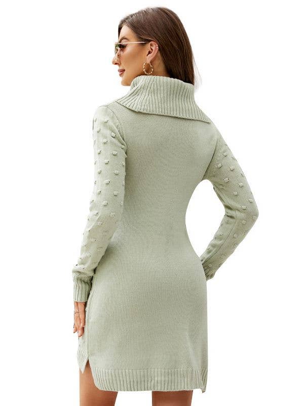 SLIM-FIT ALL-IN-ONE HIGH-NECK KNIT DRESS