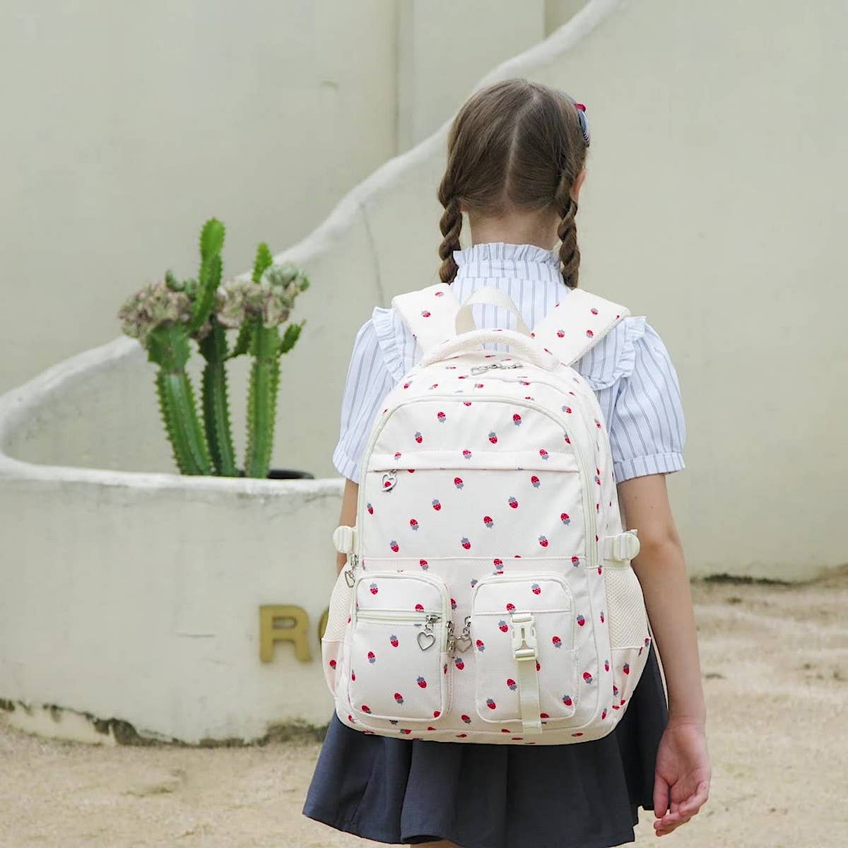 Strawberry Backpacks for School Teen Girls Nylon_CWAB5493