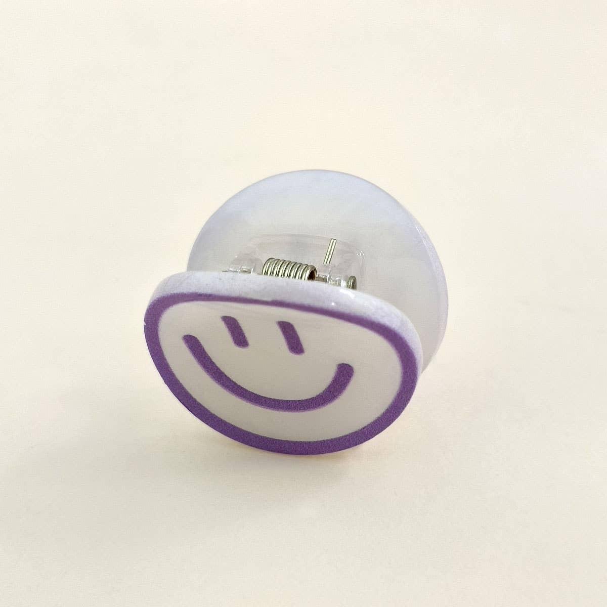 Acrylic Smiley Face Hair Claw - Cute Back Clip_CWAHA0285