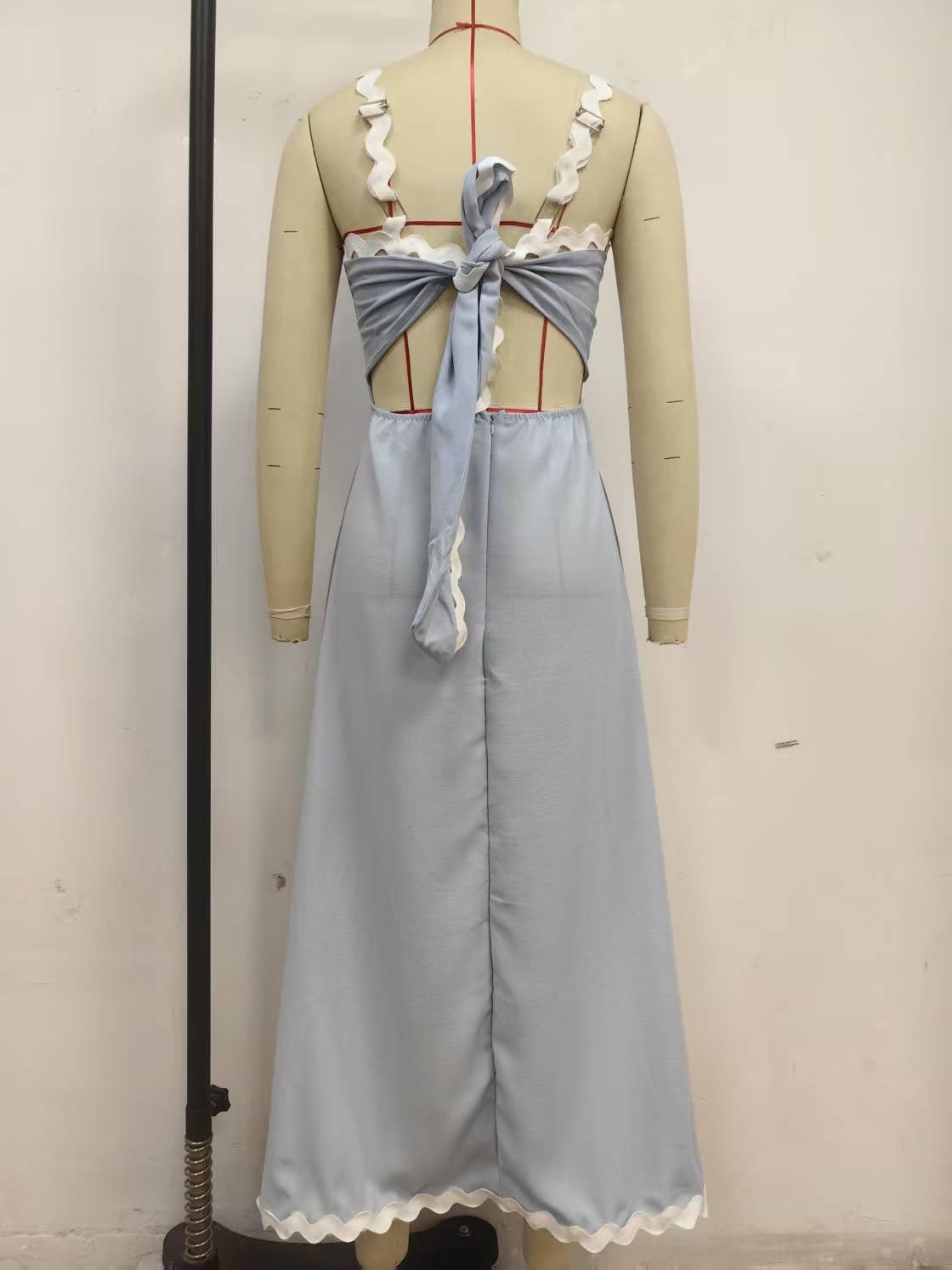 Retro lace solid-color elegant long dress