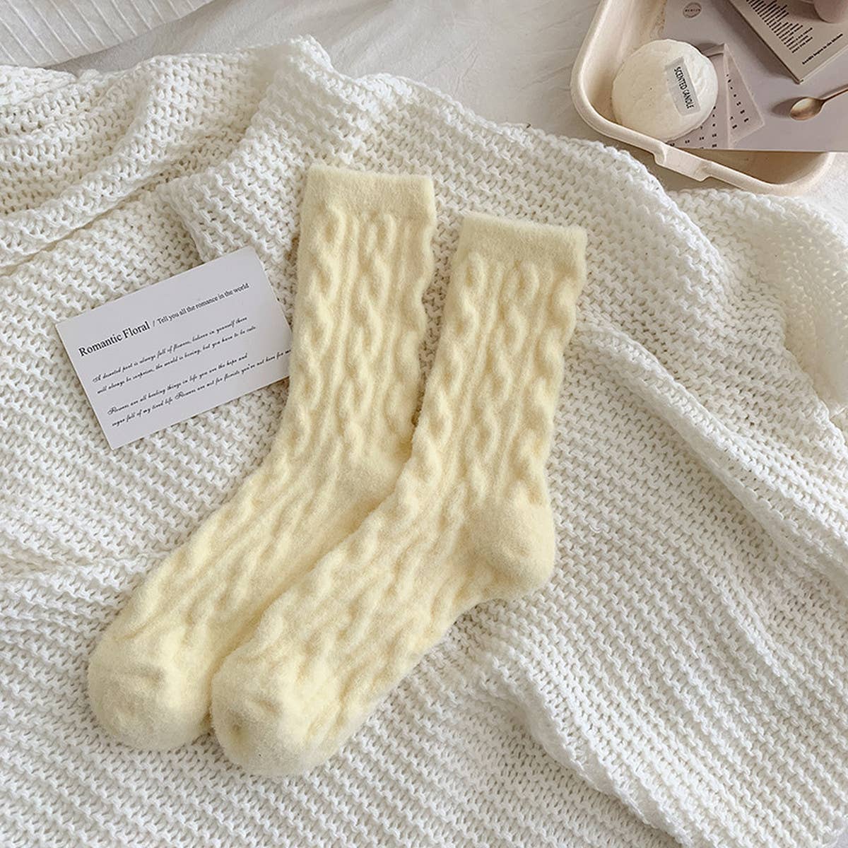 Cozy Thick Plush Hemp-Knit Socks for Fall & Winter