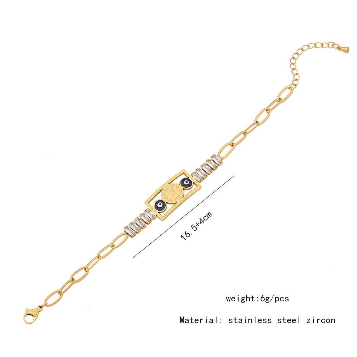 OIL DROP EYES PERSONALIZED ZIRCON BRACELET_CWAHA0879