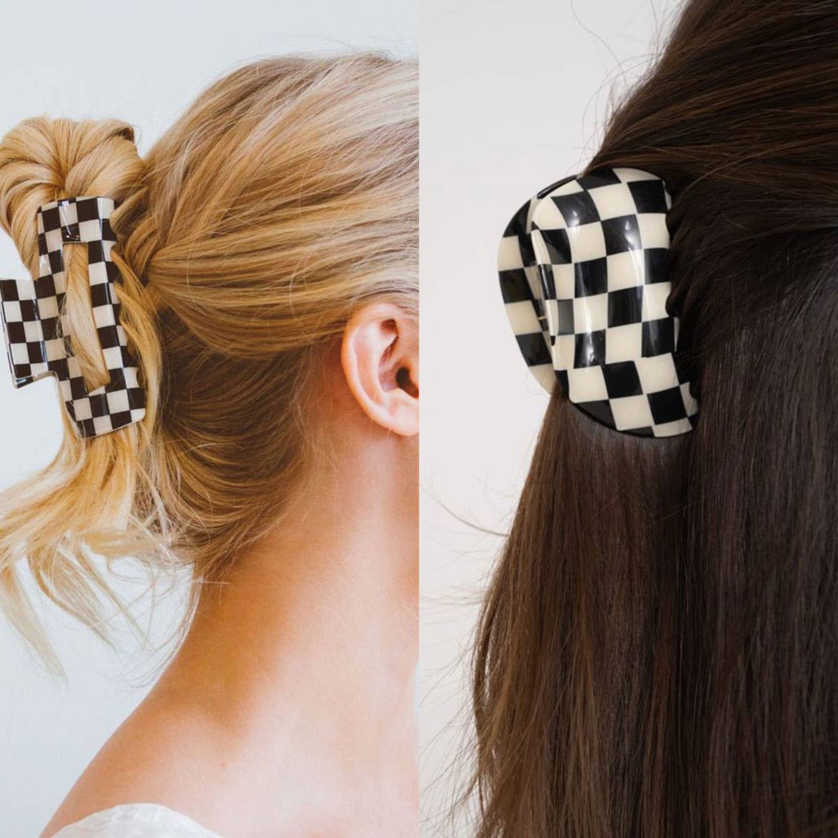 Checkerboard Hair Claw ??Candy Color Acetate Look_CWAHA0395