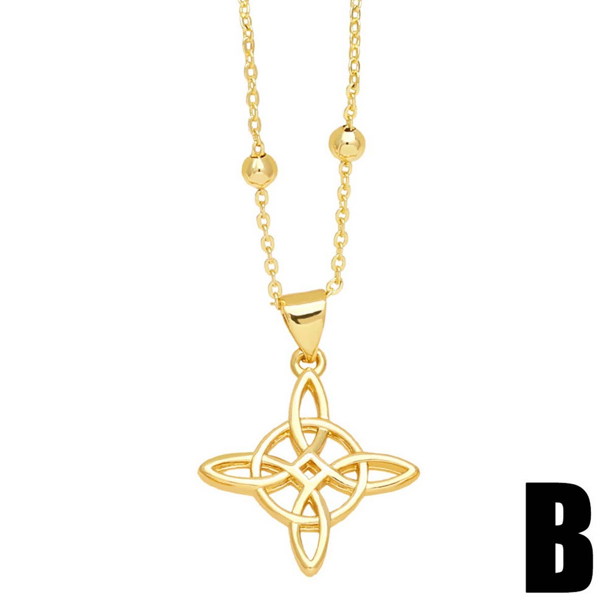 GOLD PLATED DIAMOND FLOWER PENDANT NECKLACE