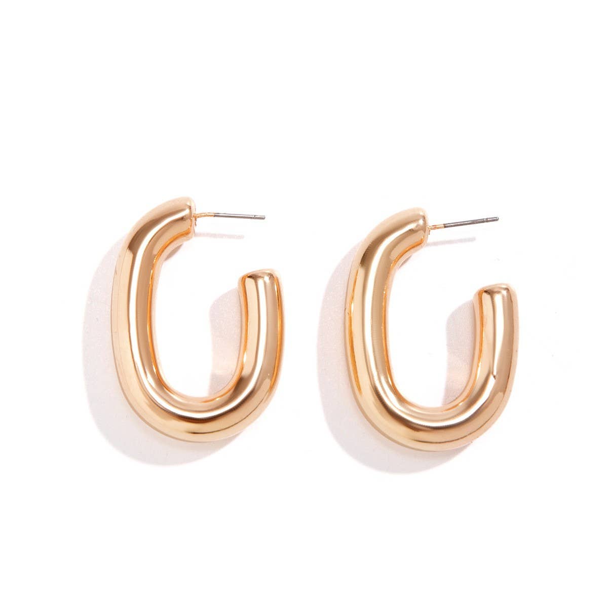 METAL WIND CIRCULAR RING THICK CHAIN EARRINGS