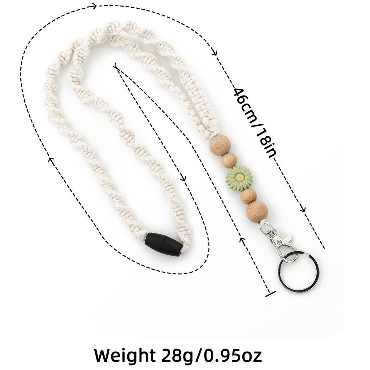 Soft Woven Crossbody Strap with Daisy Pendant_CWAB5070