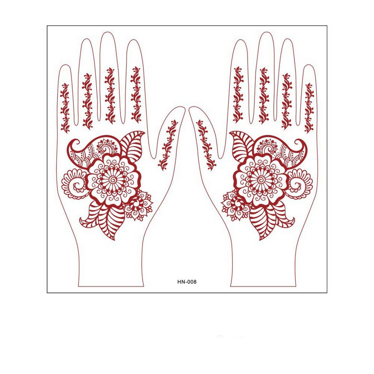 Realistic Henna Tattoo Stickers Brown Red Lace_CWMM8361