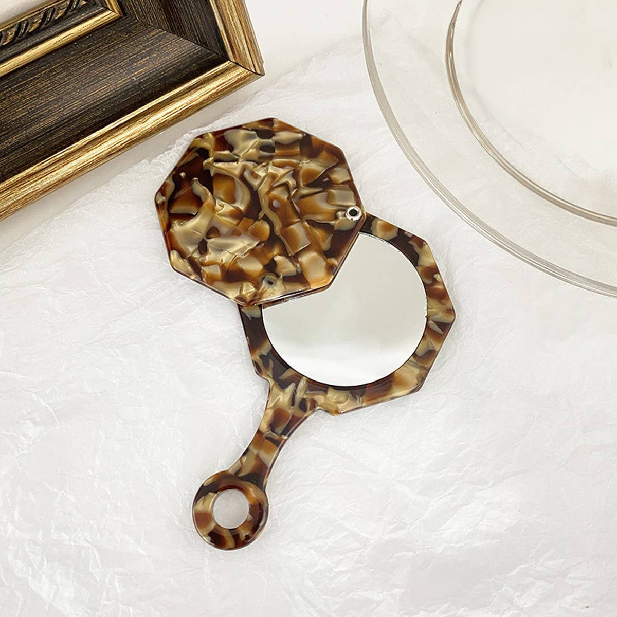 Creative Polygon Shape Handheld Compact Mirror