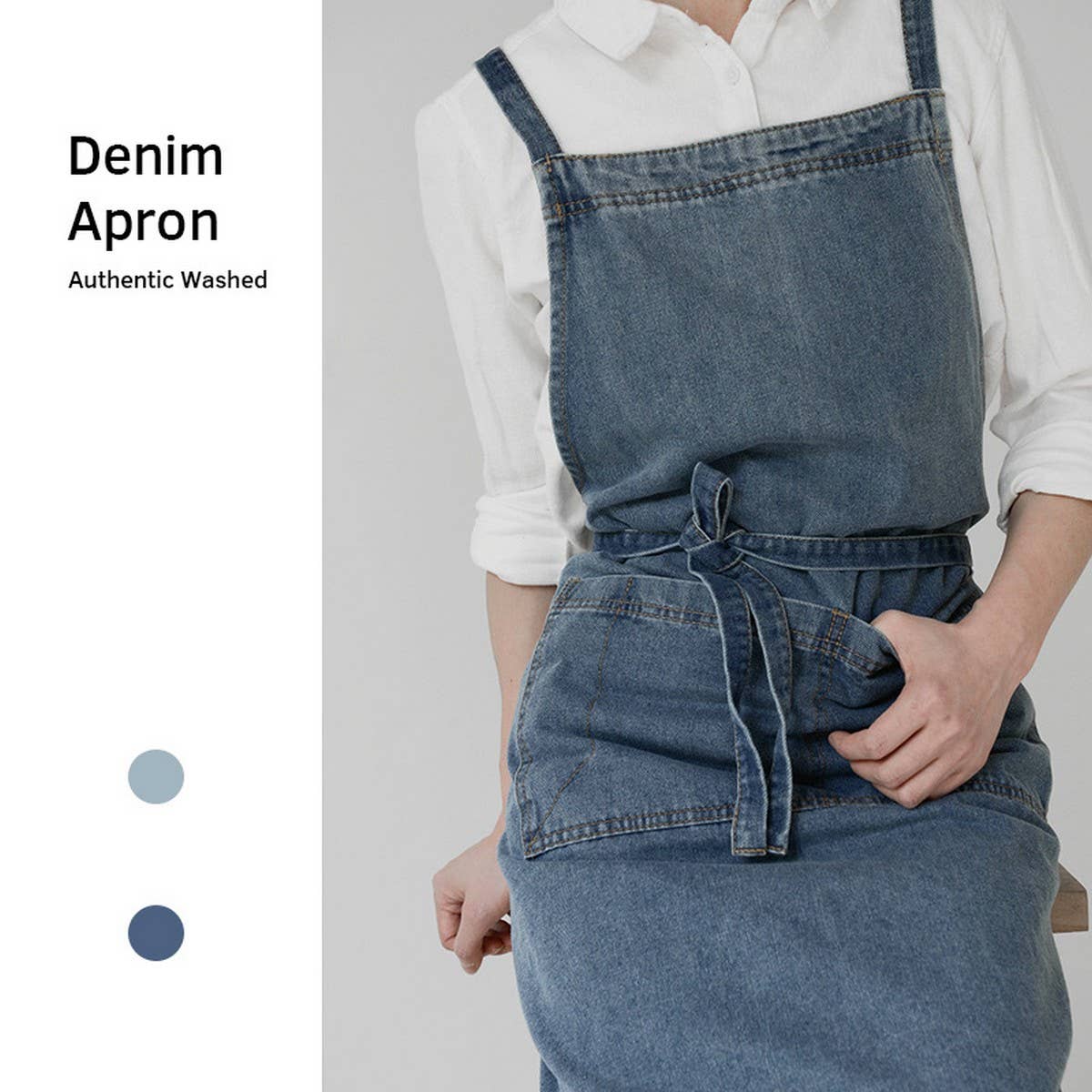 Cotton canvas denim Aprons with pockets vintage