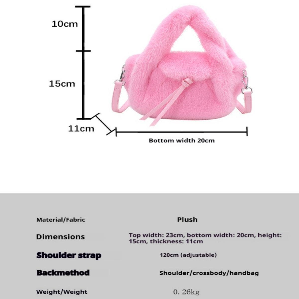 Fluffy Handbag Women Plush Shoulder Crossbody Bag_CUAB00569
