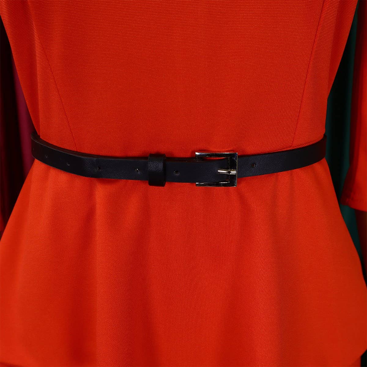 RUFFLED RETRO V-NECK HIP-HUGGING PENCIL DRESS