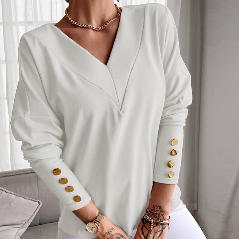 V-neck fashion loose slimming tower base shirt