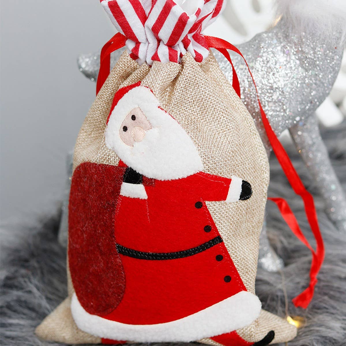 Burlap Embroidered Kids Christmas Gift Bag_CWAJE05393