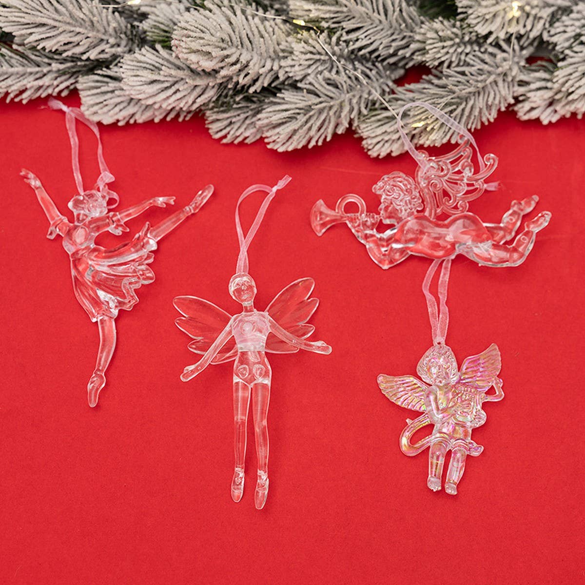 CWMM10184_CLEAR ANGEL BALLERINA CUPID ACRYLIC ORNAMENTS