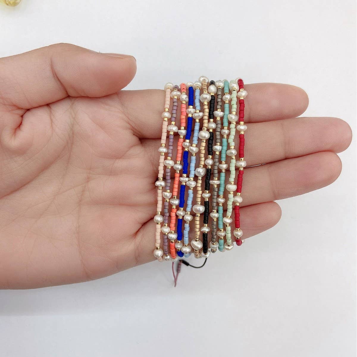 CWAJE4557_HAND-WOVEN FRESHWATER PEARL BRACELET