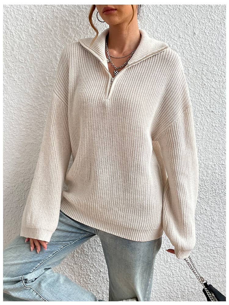 VINTAGE HALF-ZIP PULLOVER SWEATER KNITWEAR