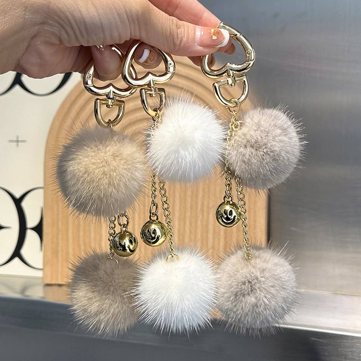 CUTE FUR BALL PENDANT BAG ORNAMENT CAR KEYCHAIN