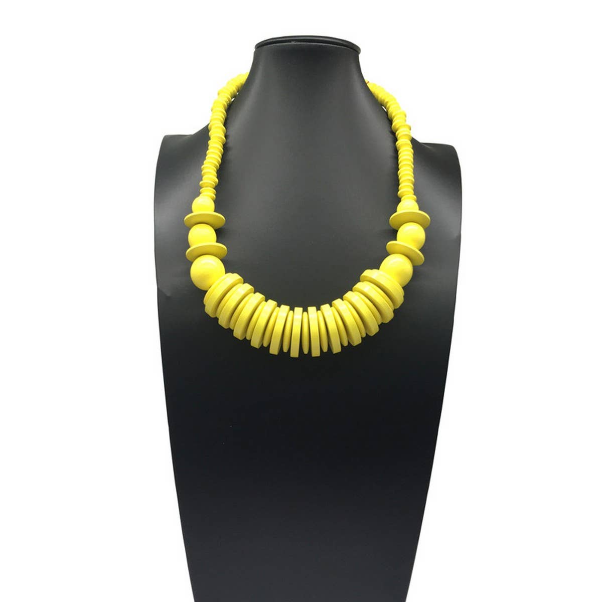 VINTAGE SINGLE LAYER WOODEN BEAD NECKLACE