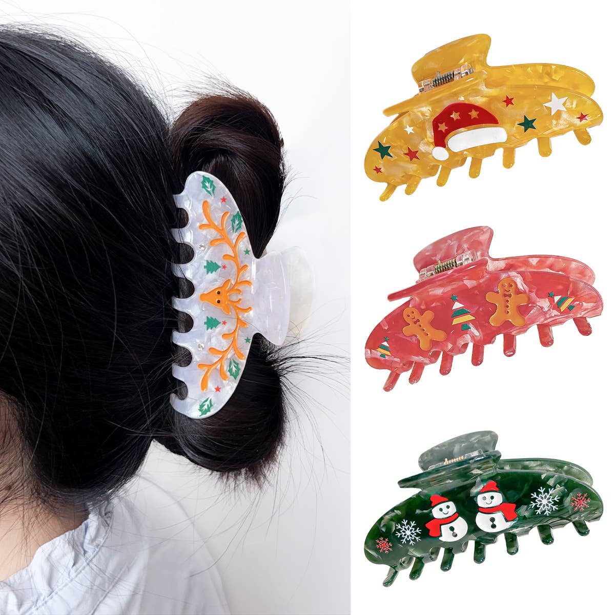 Christmas cartoon fun gingerbread man hairpin