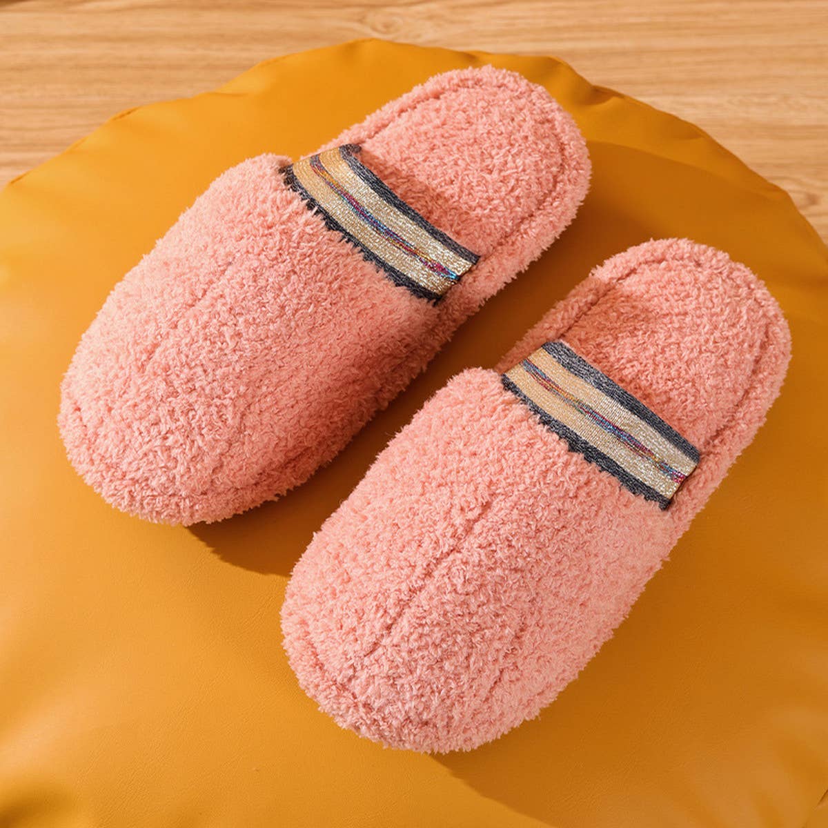 SOLID COLOR COUPLE INDOOR NON-SLIP COTTON SLIPPERS_CWSHS0780