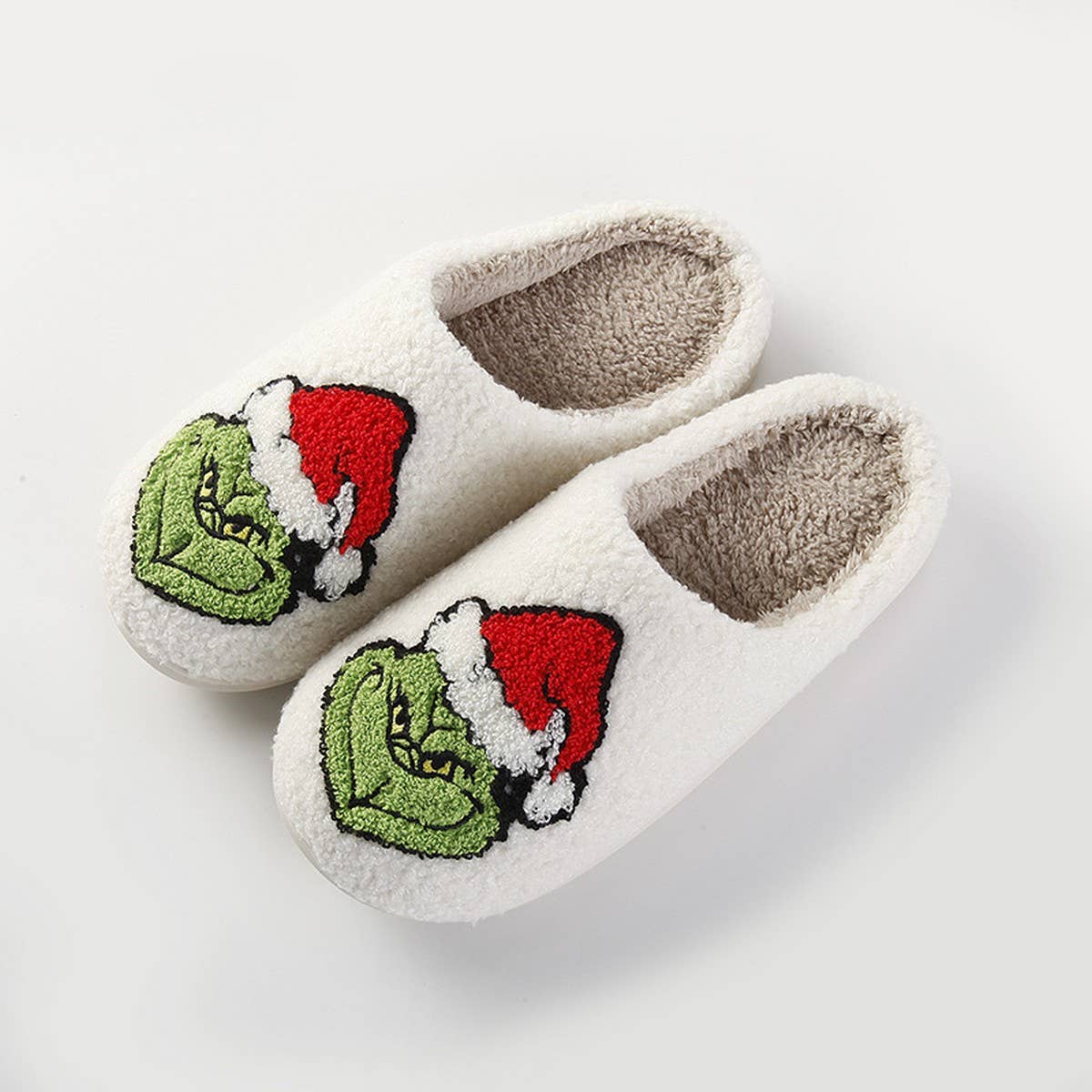 CHRISTMAS GRINCH PATTERN WINTER COTTON SLIPPERS