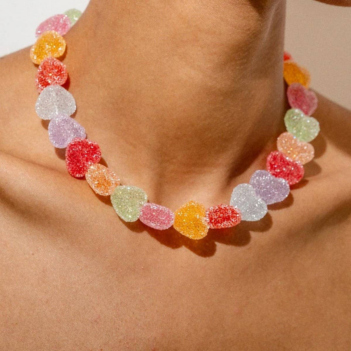 Candy Heart Resin Necklace ??Cute & Colorful Chic_CWMM6958