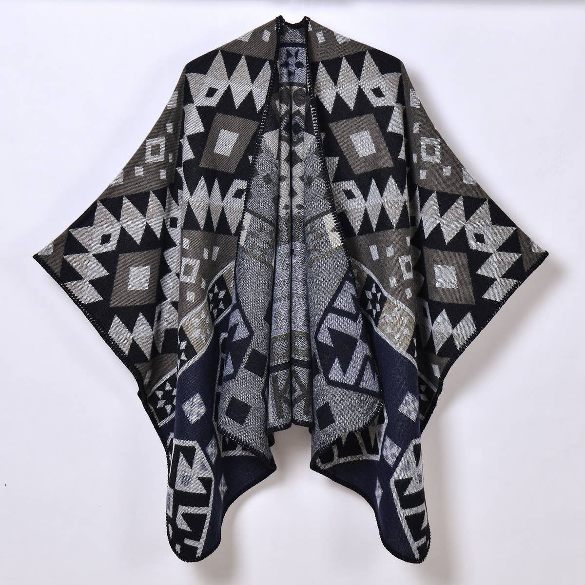 GEOMETRIC DIAMOND THICK WARM SHAWL