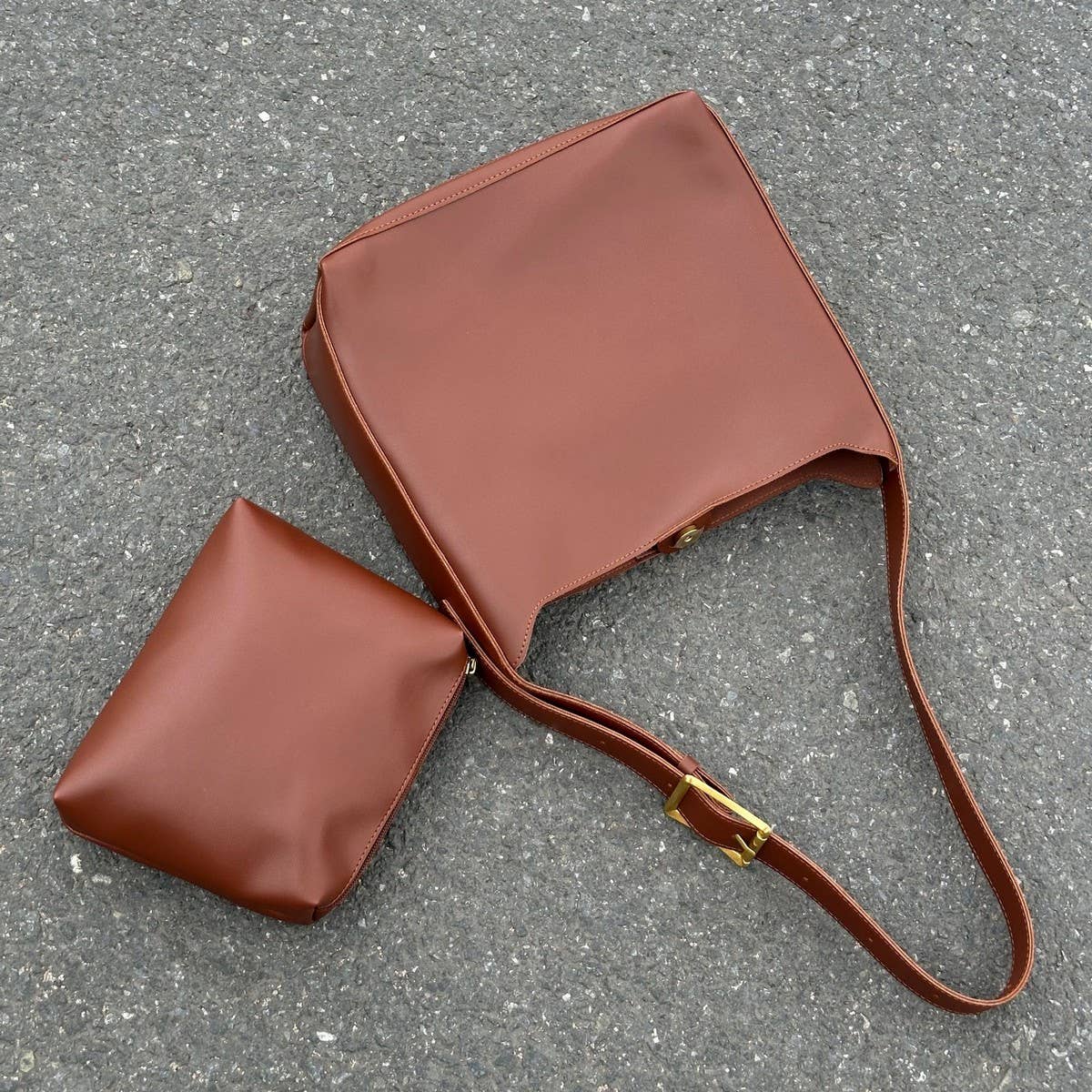 CWAB4831_CASUAL SIMPLE TWO-PIECE SHOULDER MESSENGER BAG