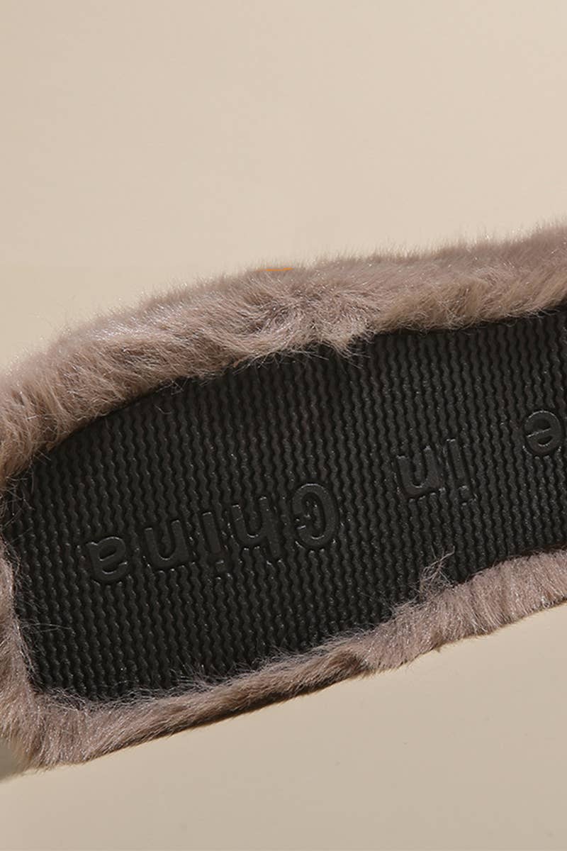 CROSS STRAP FLUFFY BEDROOM SLIPPERS