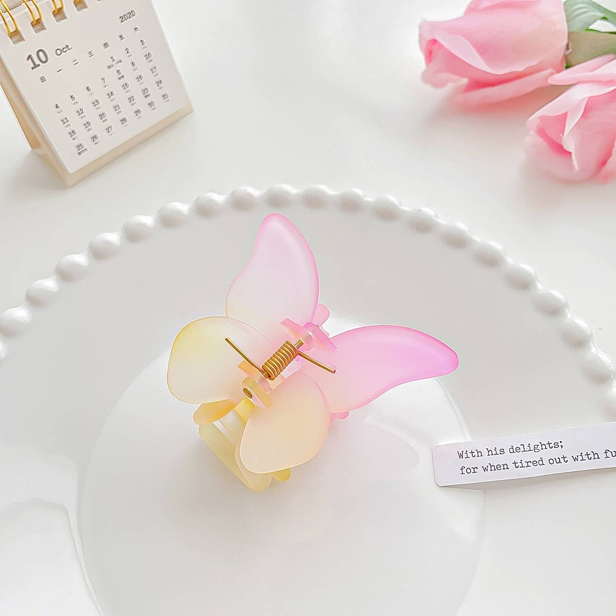 SIMPLE GRADIENT COLOR BUTTERFLY CLIP HAIRPIN_CWAHA1008