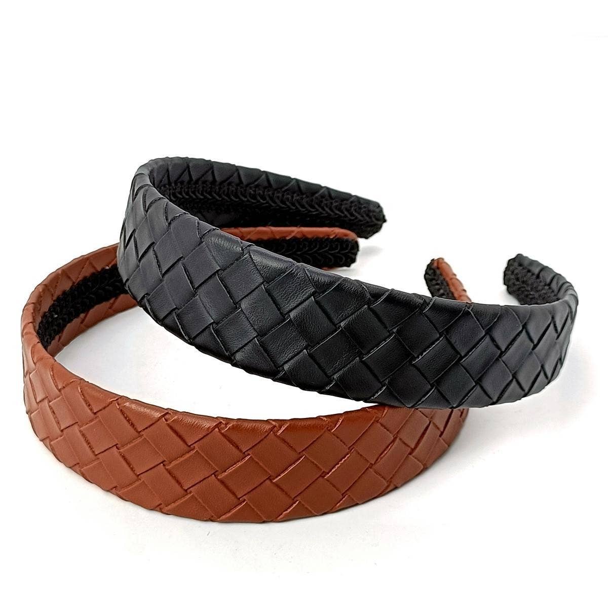 Country Style PU Leather Cross Weave Headband