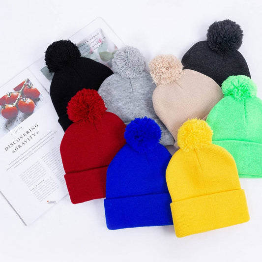 CWAH04347_KIDS SOLID COLOR KNIT BEANIE HAT