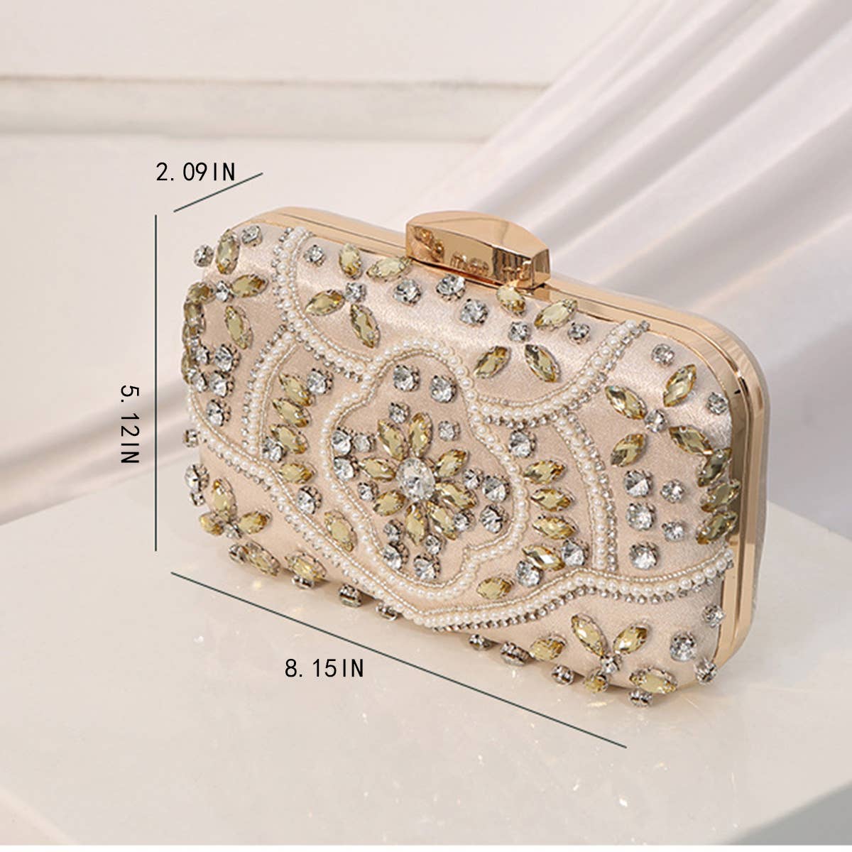 NEW HANDMADE BEADED PEARL VINTAGE HANDBAG_CWAB2488