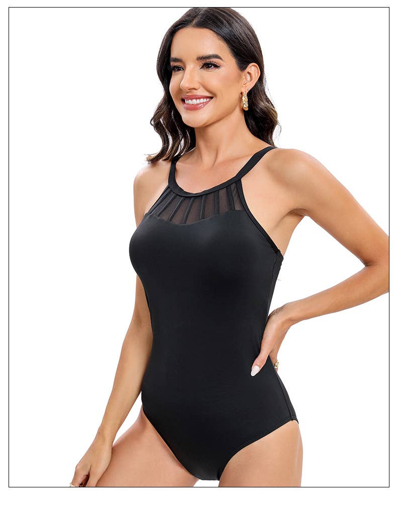 Solid backless slim-fit bikini